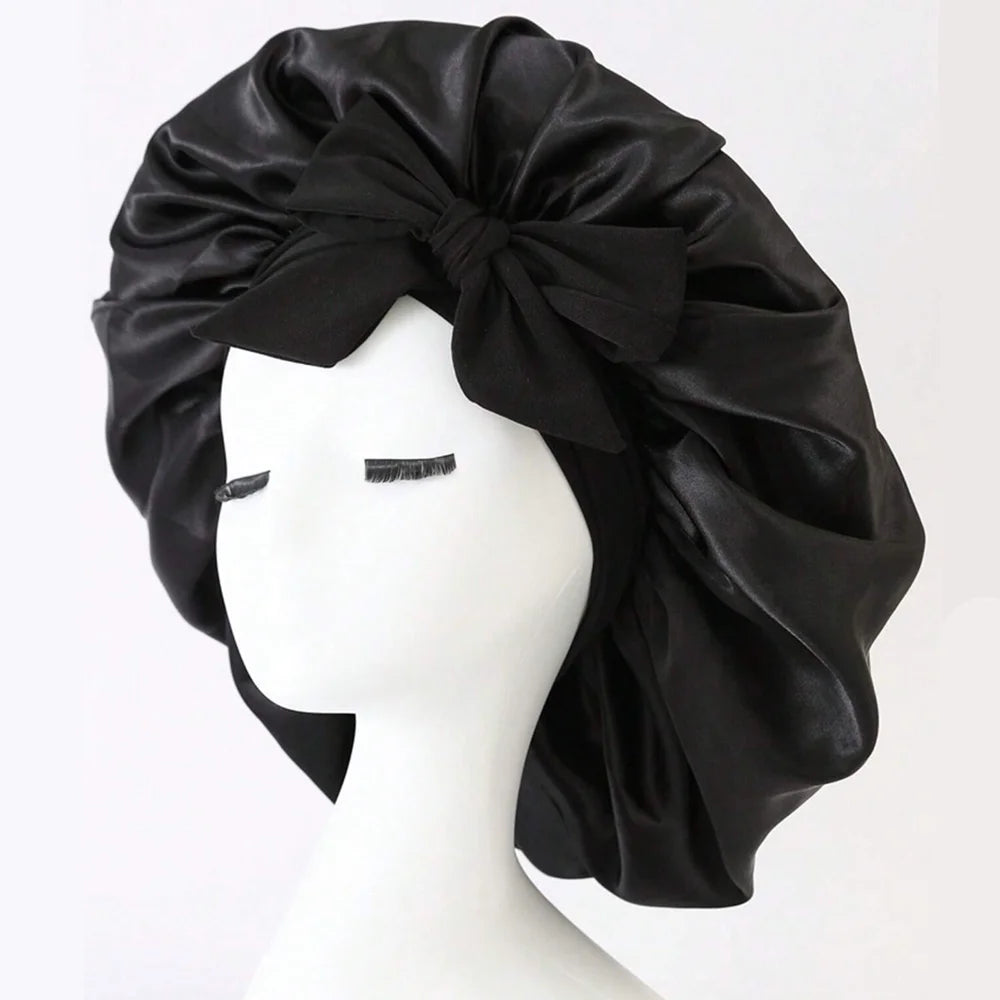Adjustable Satin Bonnet for Sleeping with Tie Band, Unisex Hair Wrap for Women and Men in 16 Colors for Nighttime Hair Care Routines