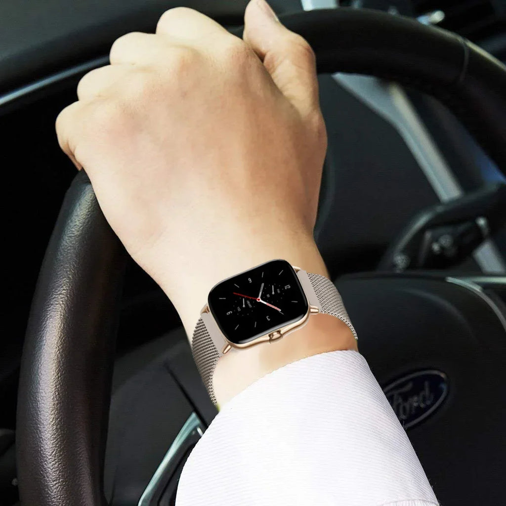 Milanese Watch Band in Stainless Steel with Magnetic Loop, 20mm or 22mm Width and Twenty-Seven Color Labels for Compatible Watch Lug Connections