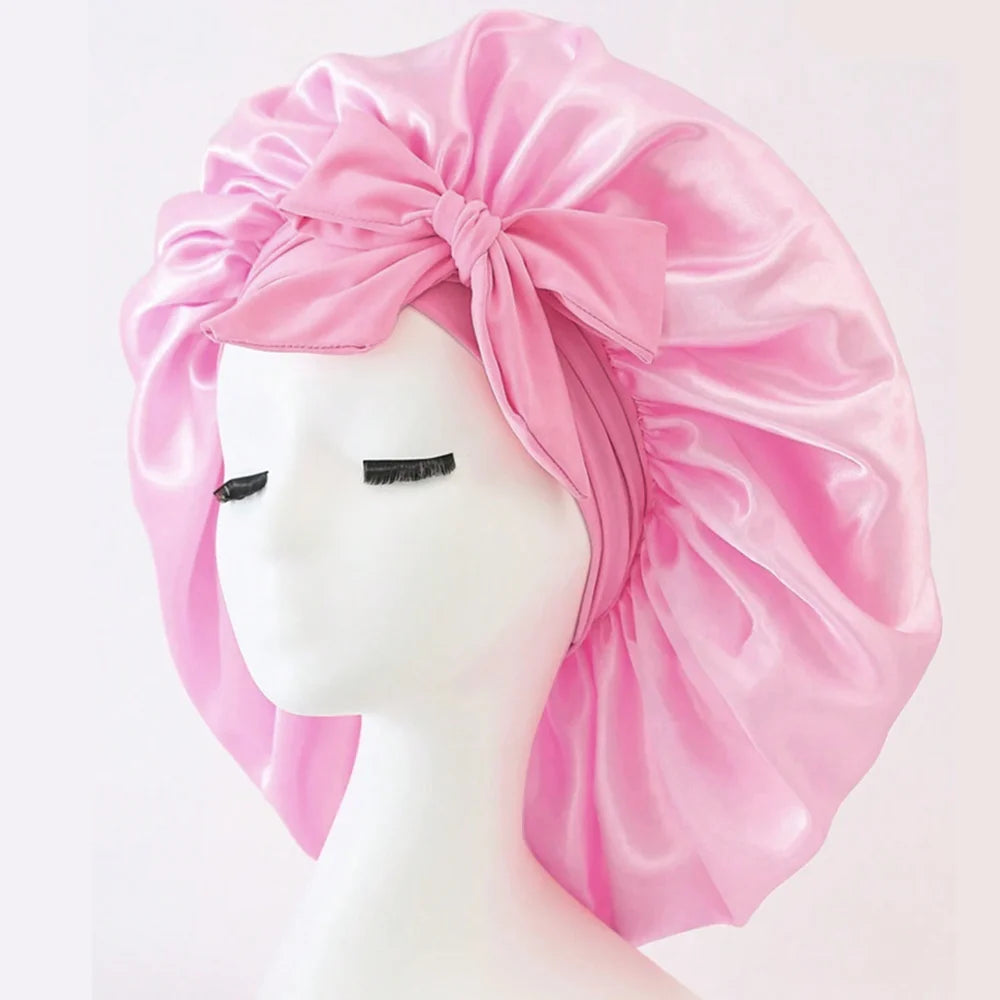 Adjustable Satin Bonnet for Sleeping with Tie Band, Unisex Hair Wrap for Women and Men in 16 Colors for Nighttime Hair Care Routines