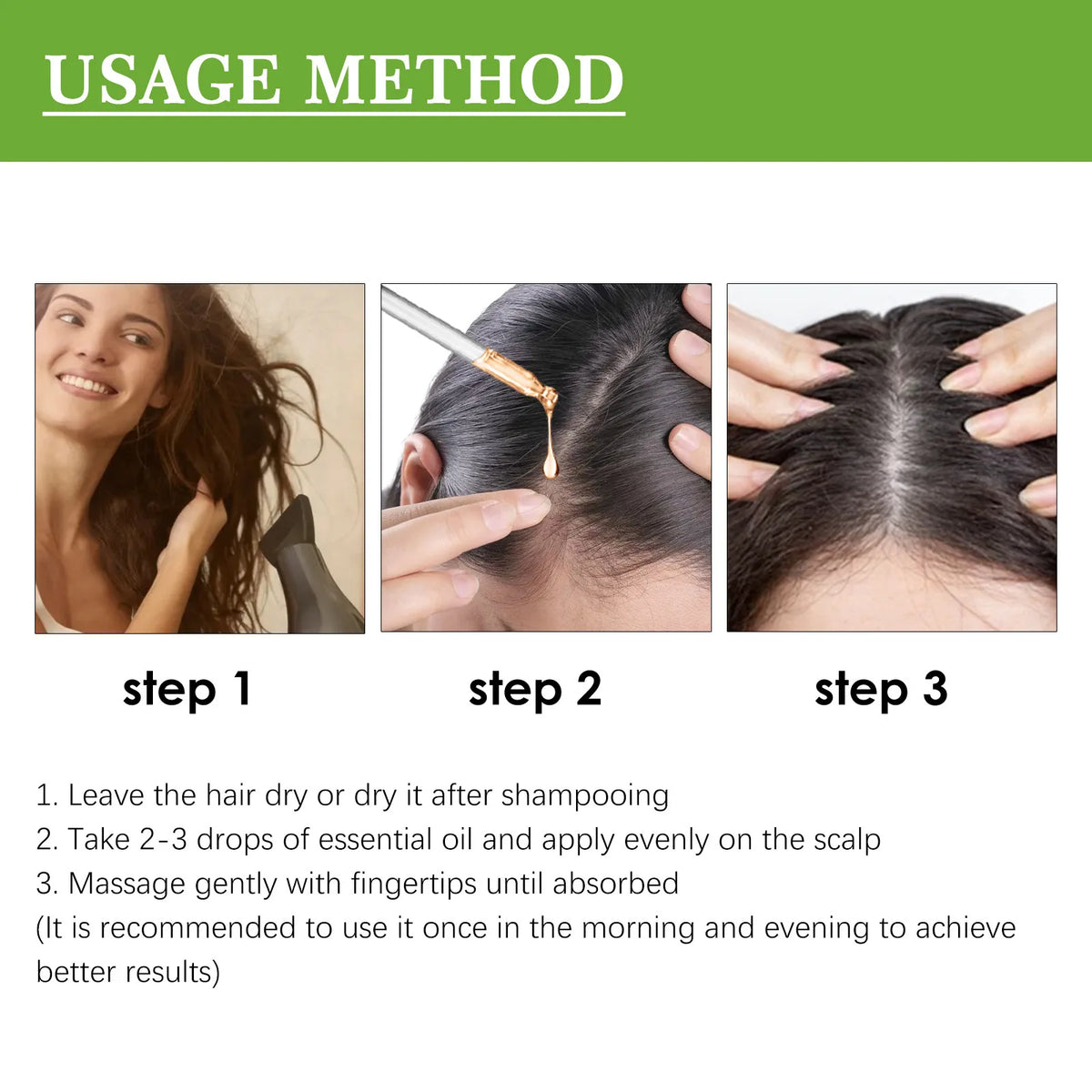 Rosemary Mint Hair Oil for Men and Women, Cosmetic Hair Care for At-Home Self-Care Routines with Single, Three and Five Piece Options