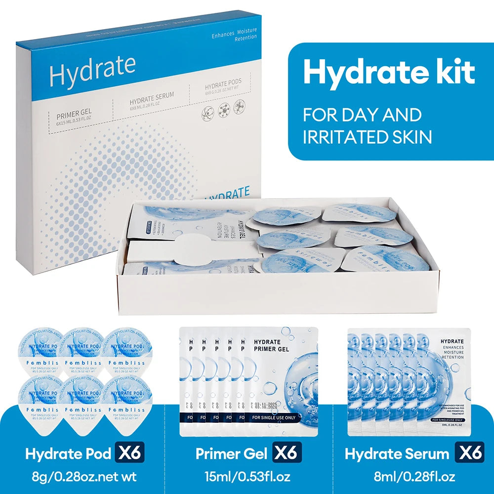Facial Pod Serum and Gel Kit with Listed Six 8g Pods, Six 8ml Serums and Six 15ml Gels, Seven Type Choices and Separate Bubble Pen Option