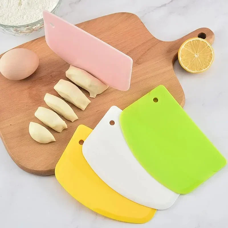 Plastic Dough Scraper in White or Blue, Single Pastry Cutter and Baking Spatula for Bread Dough, Pizza Prep, Cookie Mixtures and Fondant Kitchen Tasks