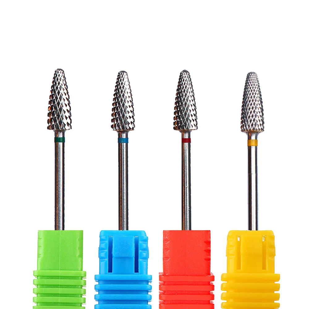Tungsten Carbide Nail Drill Bit, Single-Piece Rotary Milling Tool with 2.35mm Shank and Numbered Options for Professional Electric Manicure and Pedicure Use