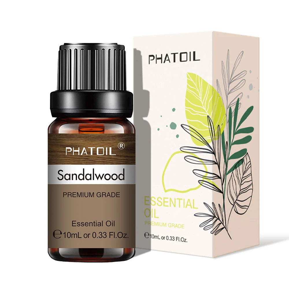 10ml Aroma Oil by PHATOIL for Compatible Diffusers and Home Fragrance, Amber Bottle with Lavender, Eucalyptus, Vanilla, Peppermint and Other Scent Options