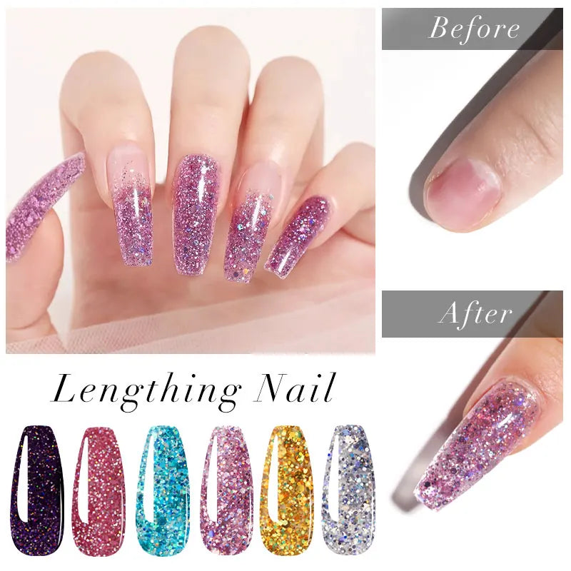 Poly Nail Gel Kit Options for Nail Extensions and DIY Manicure, Single, Three and Six-Piece Gel Selections with Listed 6W LED Lamp Set