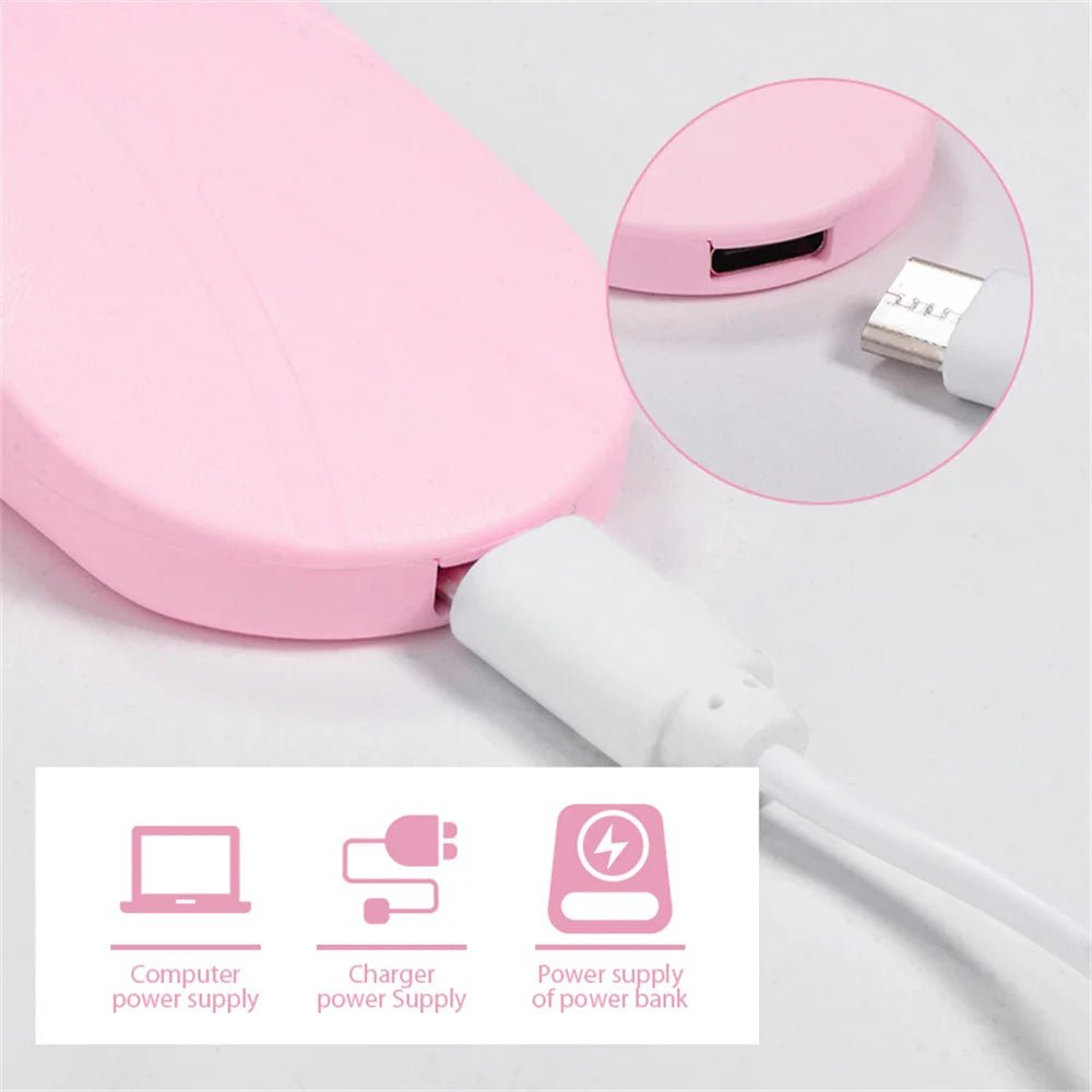 Mini UV LED Nail Lamp by LINMANDA, Portable 6W USB Gel Polish Curing Light with 45s and 60s Timer Settings in Pink and White Option Labels