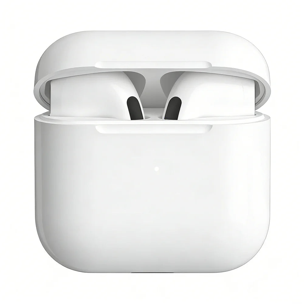 Pro4 Wireless Earbuds with Charging Case, Listed Bluetooth 5.0 Stereo Earphones with Touch Controls and Independent Earbud Use in White or Black