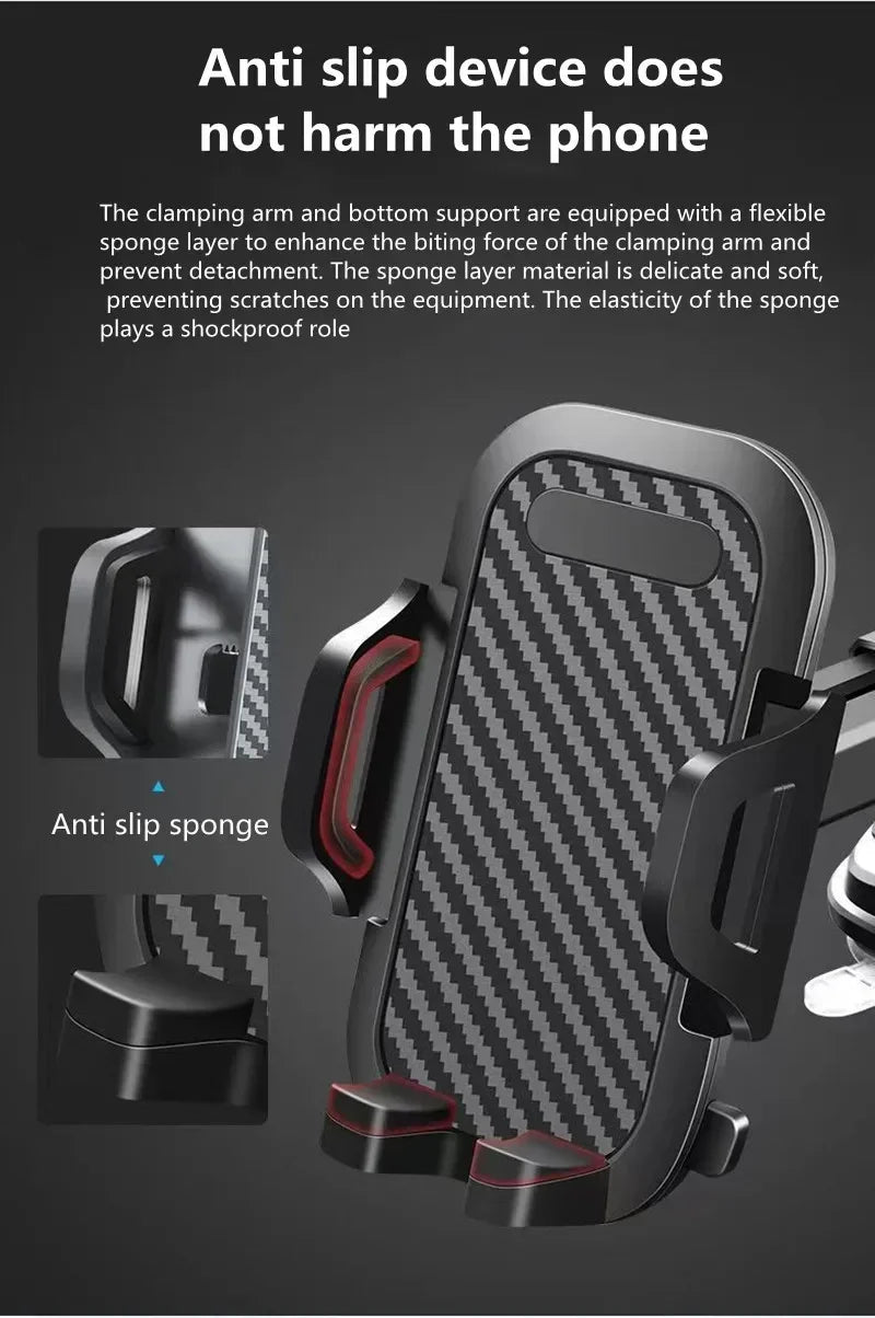 Suction Cup and Air Vent Car Phone Holder Options with Gravity Expansion Reference, Nine Style Labels for Compatible Smartphone Navigation Screen Positioning