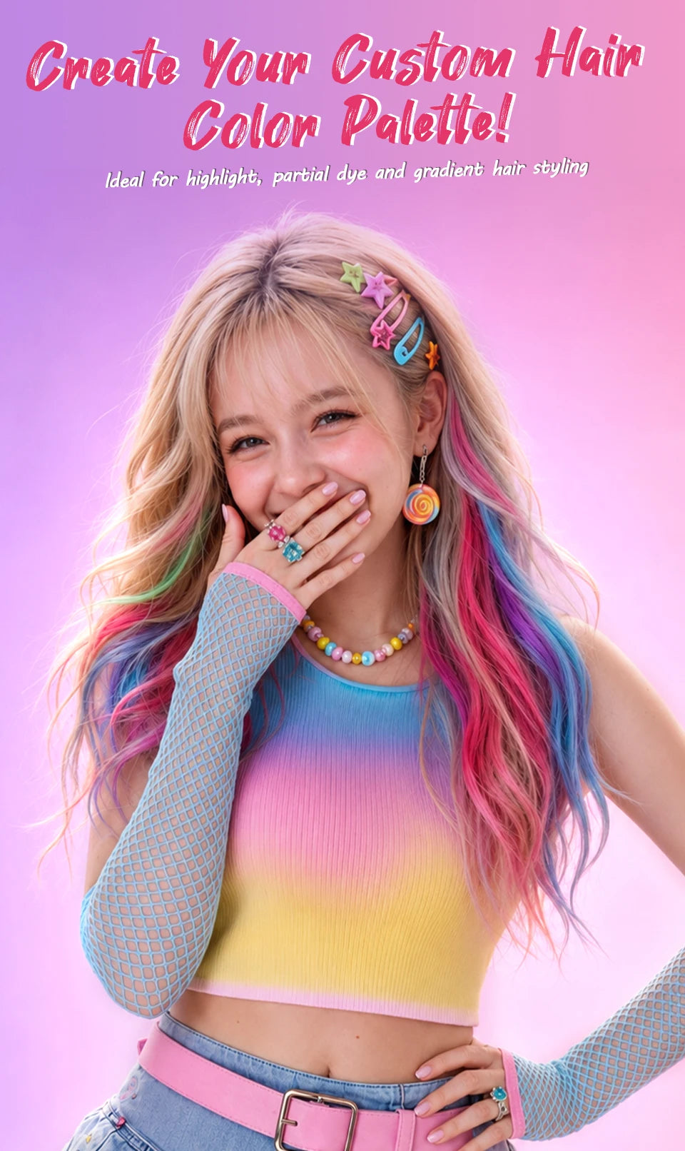 Temporary Hair Color Chalk for Washable Highlights, 10ml Single-Color and Six-Color Set Options for Halloween, Cosplay and Holiday Party Styling