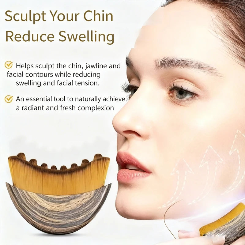 Facial Massage Brush with Contoured Design and Listed Soft Bristles, One or Two-Piece Options for Face, Chin and Jawline Personal Skincare Accessories