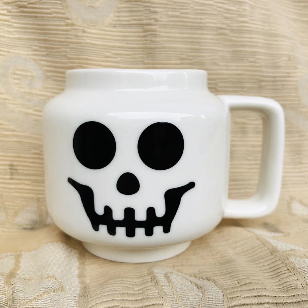 Impish Expression Mug in Porcelain, Single 250ml Cartoon Coffee, Tea and Milk Cup with A-G Design Options and Foam-Lined Box for Friends and Family Gifts