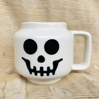 Impish Expression Mug in Porcelain, Single 250ml Cartoon Coffee, Tea and Milk Cup with A-G Design Options and Foam-Lined Box for Friends and Family Gifts