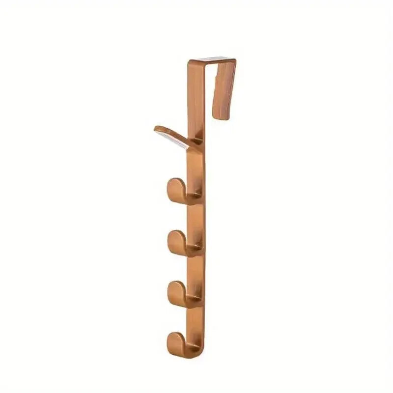 Over-the-Door Hanging Rack for Bags, Hats and Jackets, Single ABS Plastic Bedroom Storage Organizer in White, Black or Brown with 27 x 4.5cm Size Reference
