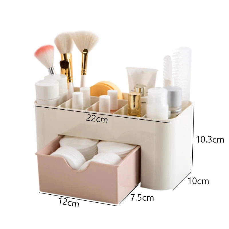 Drawer-Style Nail Storage Box, Plastic Desktop Manicure Organizer with Nine Numbered Selections for Compatible Cotton Swabs, Nail Files and Small Tools