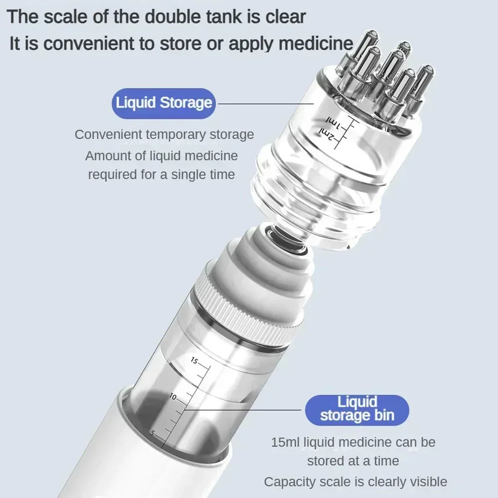 Scalp Oil Applicator Comb, Refillable Manual Liquid Dispenser with 6ml and 15ml Color-Labeled Options for Adult Cosmetic Hair and Scalp Care Routines
