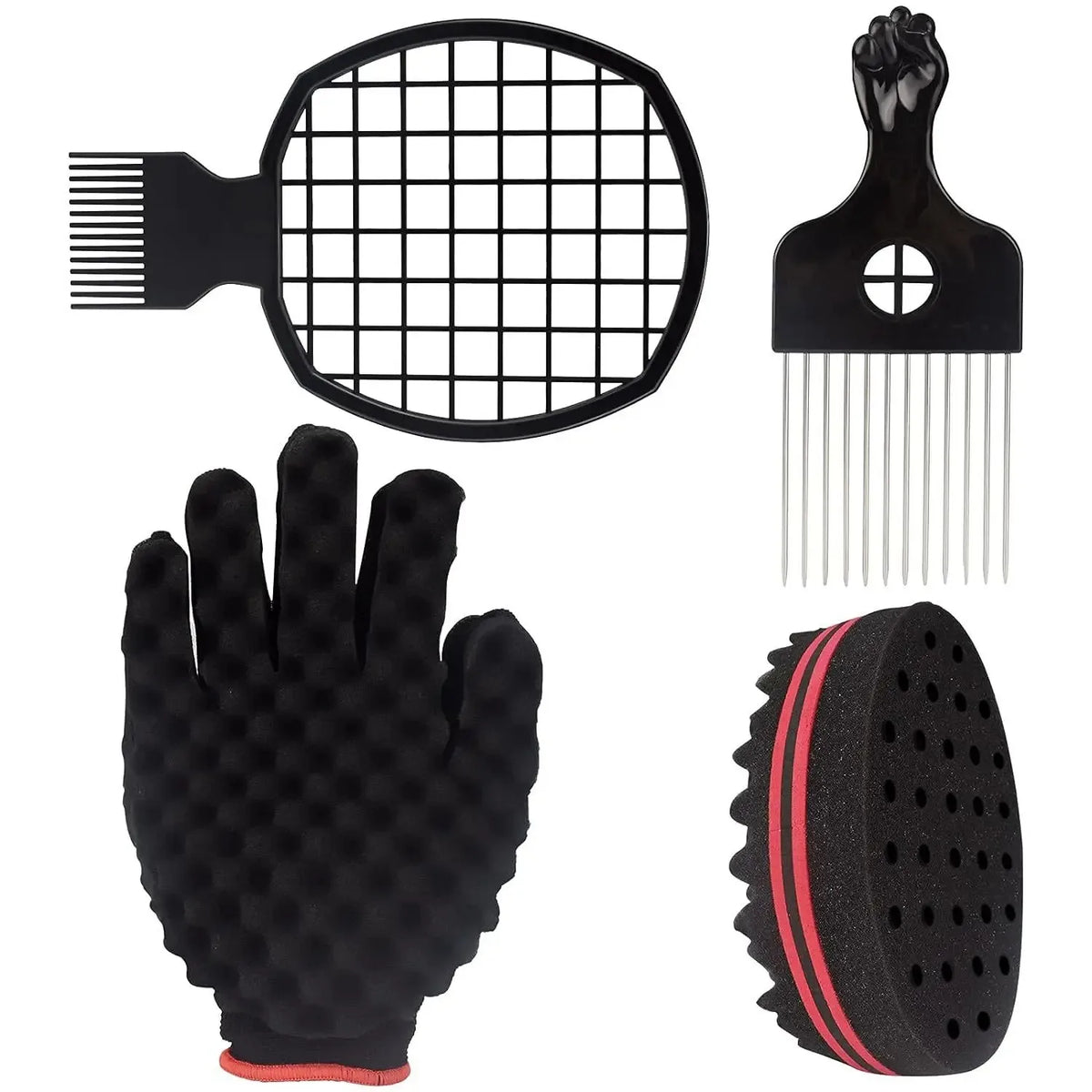 Hair Twisting Sponge Set for Men and Women, Curling Combs and Styling Tools for Textured Hair Grooming with Ten Coded Style Options