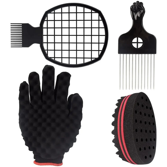 Hair Twisting Sponge Set for Men and Women, Curling Combs and Styling Tools for Textured Hair Grooming with Ten Coded Style Options