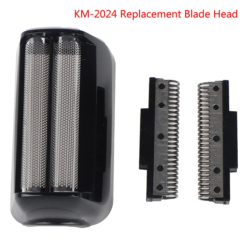 KM-2024 Shaver Replacement Head with Stainless Steel Blade and Mesh Foil Net, Compatible Grooming Accessory for Kemei KM-2024 Electric Razor Maintenance