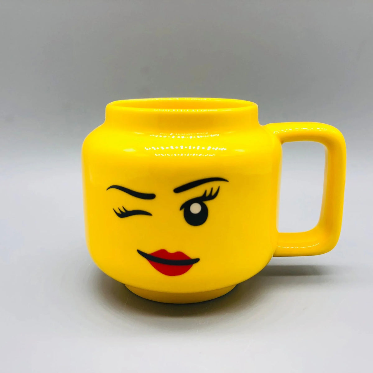 Impish Expression Mug in Porcelain, Single 250ml Cartoon Coffee, Tea and Milk Cup with A-G Design Options and Foam-Lined Box for Friends and Family Gifts