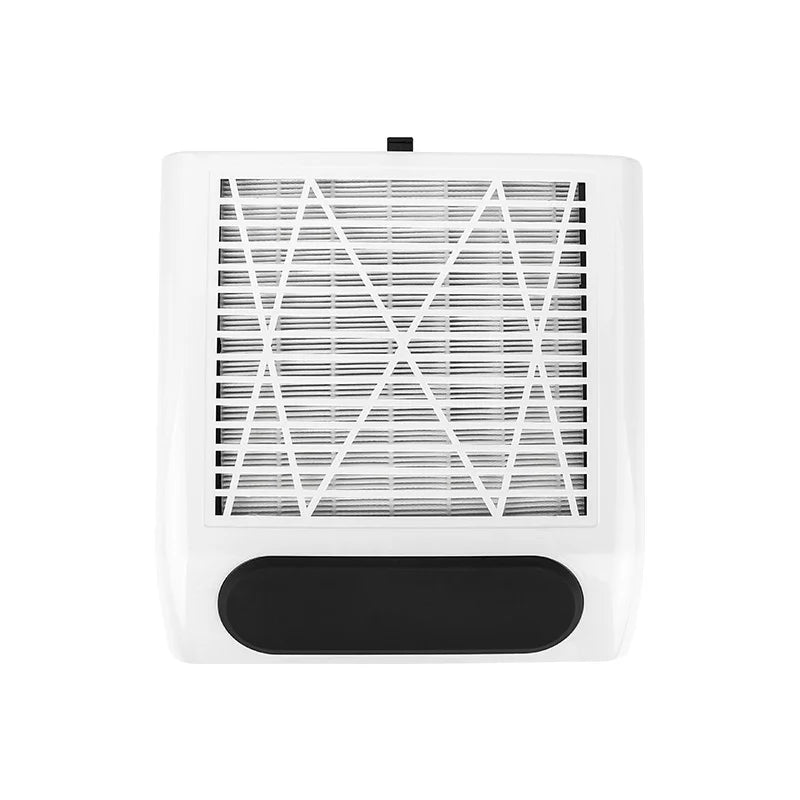Detachable Filter Nail Dust Collector in White with EU Plug Option, Electric Vacuum Fan Reference for Acrylic Filing and Adult Manicure Workstation Setup