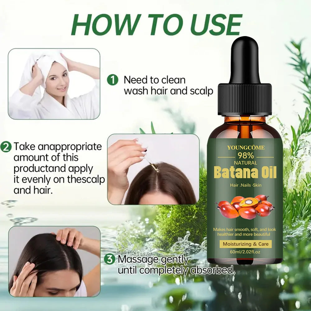 Batana Hair Oil with 40ml, 60ml and 60ml Three-Piece Option Labels, Cosmetic Hair Conditioning Product for Women and Men for At-Home Grooming Routines