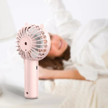 300mAh USB Rechargeable Personal Fan with ABS Housing and Included Cable, Compact 16cm Handheld Airflow Fan in Pink, White, Blue or Green for Short Breaks