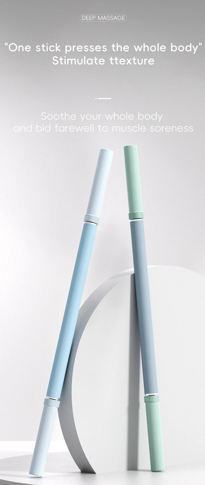 Massage Rod Roller Stick with Compact Design Reference for Adult Leg, Arm and Shoulder Massage Routines, Fifteen Color-Labeled Personal Care Options