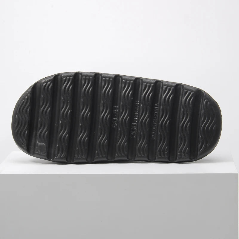 Men's EVA Slippers with Thick-Bottom Lightweight Design, Brown, Black, Beige or Green Casual House Footwear in Seven Paired Size Labels from 36-37 to 48-49