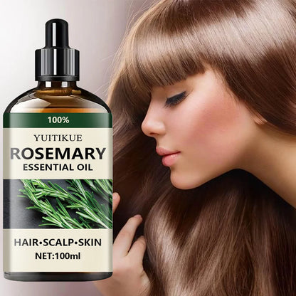 Rosemary Essential Oil for Label-Guided Aromatherapy and Cosmetic Hair, Scalp and Skin Care, At-Home Personal Grooming and Self-Care Gift Ideas