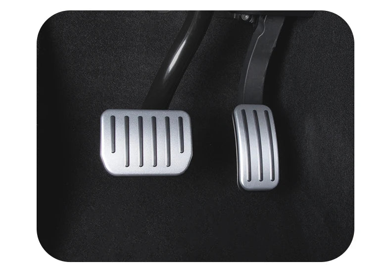 Tesla Pedal Covers by TESY in Black or Silver, Accelerator and Brake Pedal Styling with Slide-Rail Buckle Design for Compatible Model 3, Y and YL Vehicles