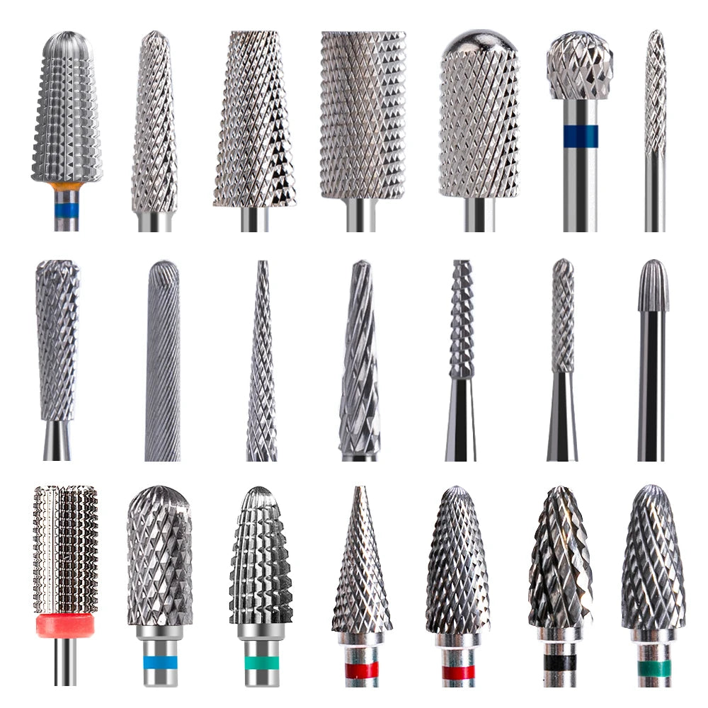 Rotary Nail Drill Bit for Electric Manicure and Pedicure Tools, Single-Piece Milling Burr with Numbered Tungsten and Ceramic Options