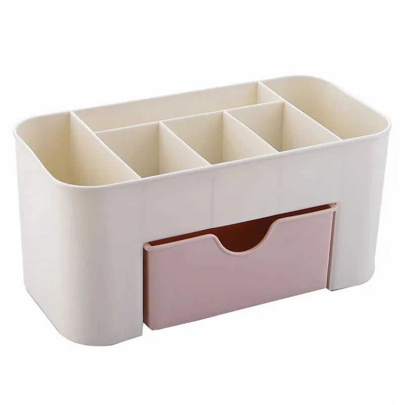 Drawer-Style Nail Storage Box, Plastic Desktop Manicure Organizer with Nine Numbered Selections for Compatible Cotton Swabs, Nail Files and Small Tools
