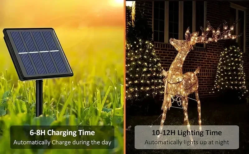 Solar Copper Wire Fairy Lights with Light Sensor, Warm, White or Multicolor Single and Two-Piece Options in 6M to 31M Lengths for Garden and Holiday Decor