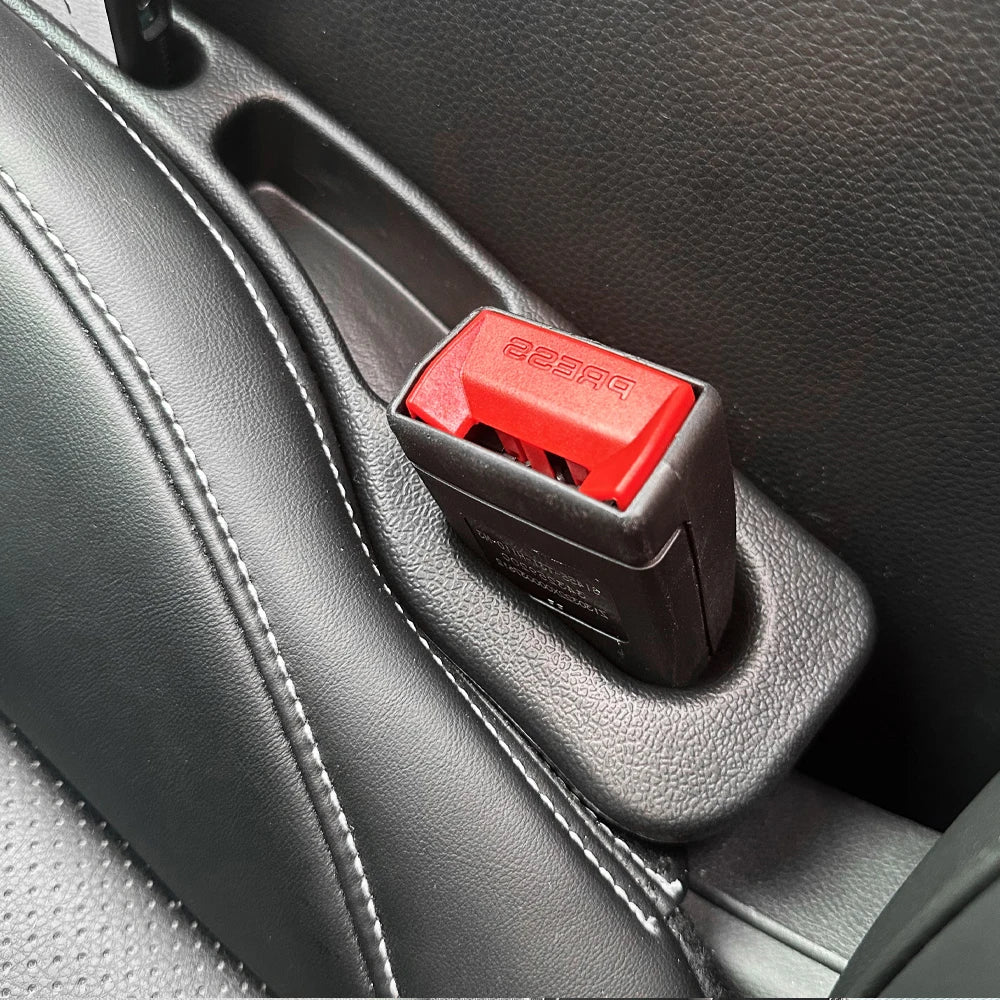 Car Seat Gap Filler Strips, 2-Piece Black Side Seam Inserts for Compatible Seat-to-Console Spaces with Listed Gap Width and Seat Height Fit Requirements