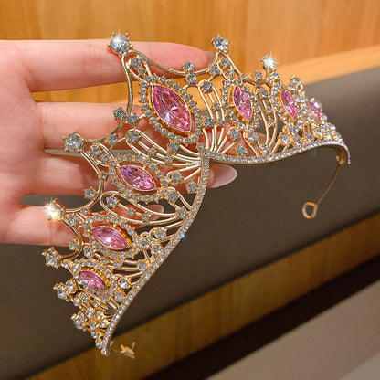 Birthday Crown Headband, Single-Piece Large Crown Hair Accessory with Eleven Style Options for Party Outfits, Celebration Photos and Stage Performances