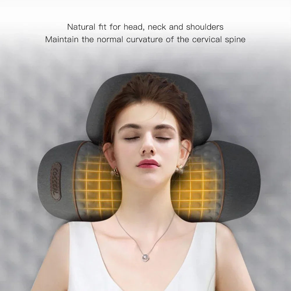 Neck Massage Support Pillow with Electric Heating and Vibration Wording, Selectable Heat-Massage and Traction-Labeled Styles for Adult Personal Care Routines
