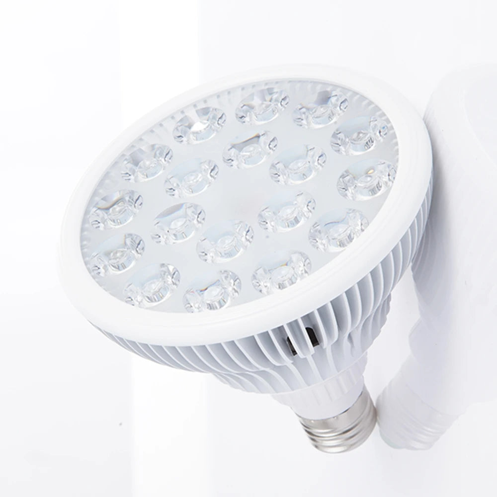 E27 Red LED Bulb with Listed 18 LEDs and Separate 630nm or 660nm Options, PAR38 Style Bulb-Only or US, EU, UK and AU Stand Packages for Adult Personal Care Selection