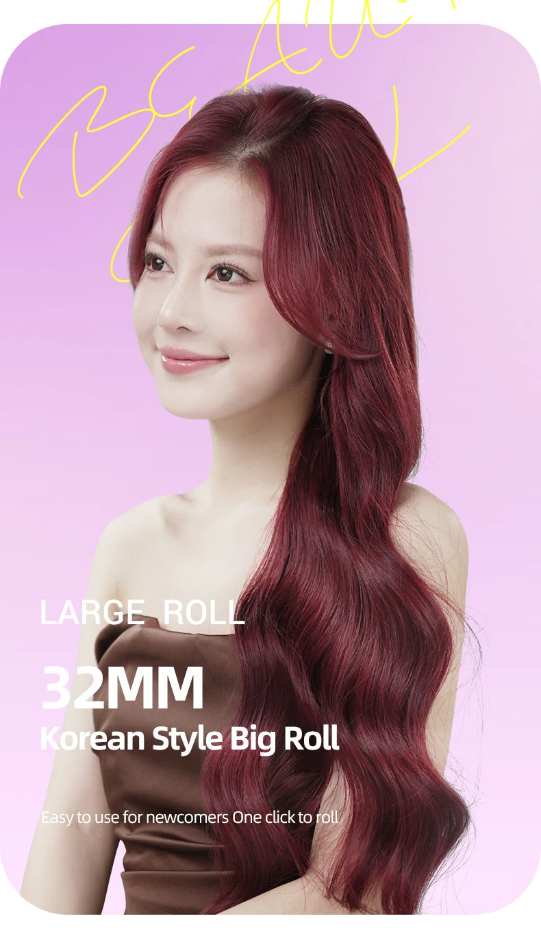 Rotating Automatic Hair Curler with 28mm or 32mm Tourmaline Ceramic Barrel, Fast Heating and Auto Shut-Off for At-Home Curl Styling