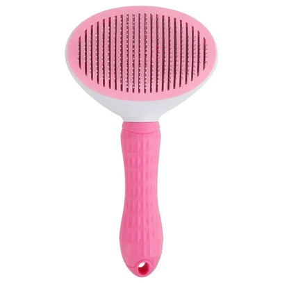 Self-Cleaning Pet Slicker Brush for Dogs and Cats, Stainless Steel Pin Grooming Tool with PP Body for Loose Hair Removal in Gray, Pink or Blue
