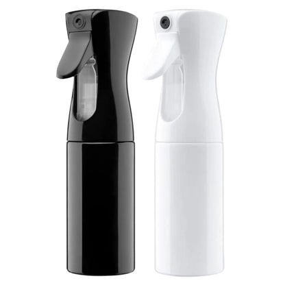 Hairdressing Spray Bottle 200ml, Refillable PET Continuous Fine Mist Water Sprayer in Black or White for Barber, Salon and At-Home Hair Styling