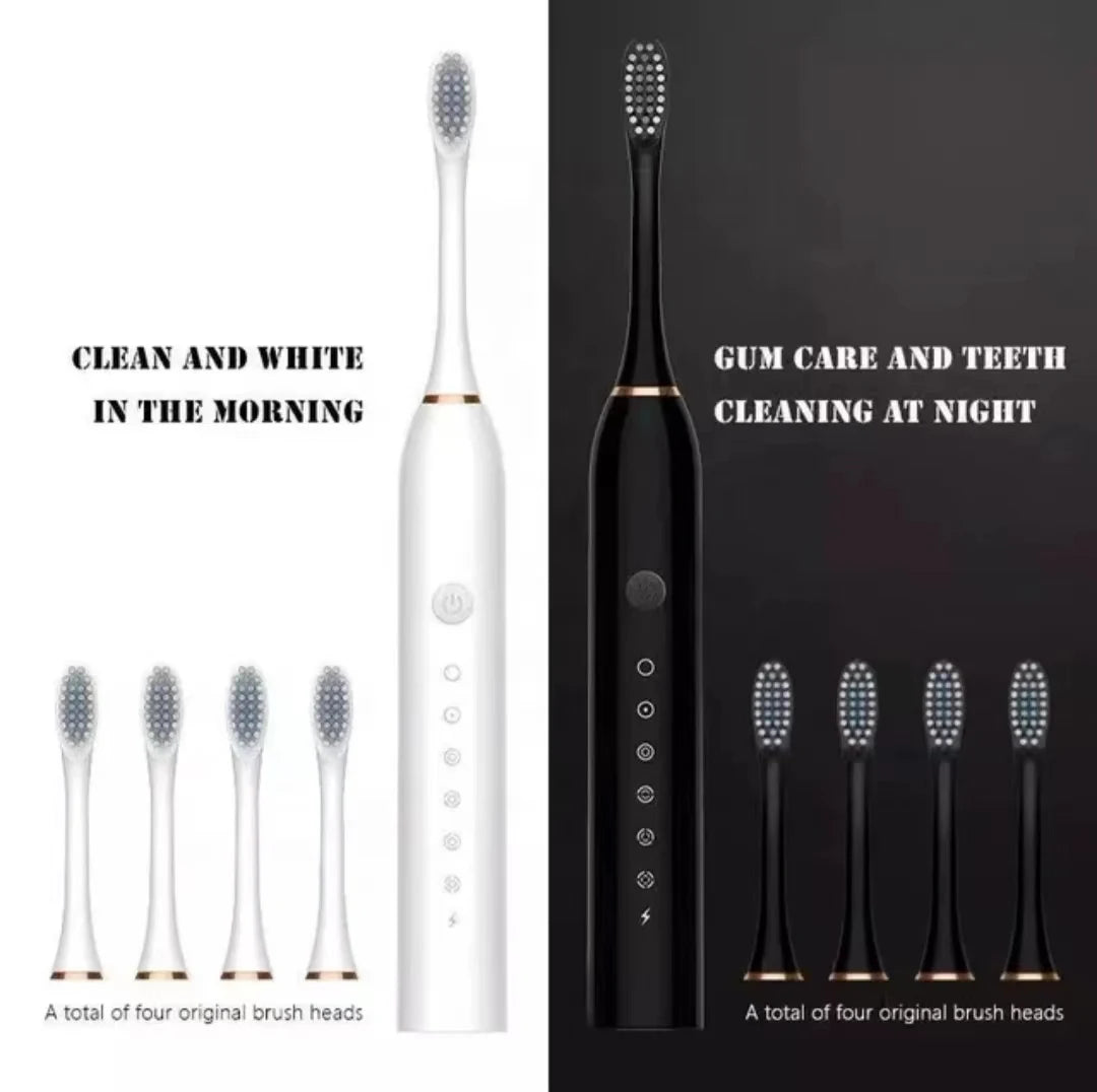 X3 Sonic Electric Toothbrush for Adults, USB Rechargeable Six-Mode Oral Care Brush with Two-Minute Brushing Cycle and 30-Second Zone Reminders