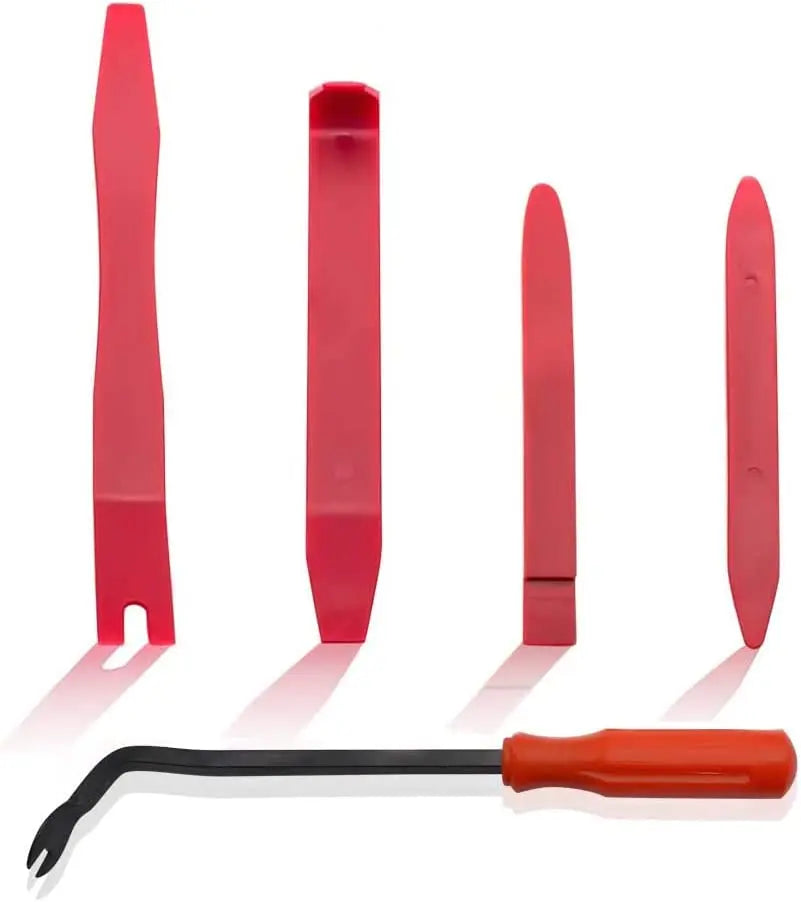 Car Interior Trim Removal Kit with Red or Blue 5, 11, 41 and 161 PCS Configurations for Compatible Door Panels, Stereo Surrounds and Fastener Release Tasks