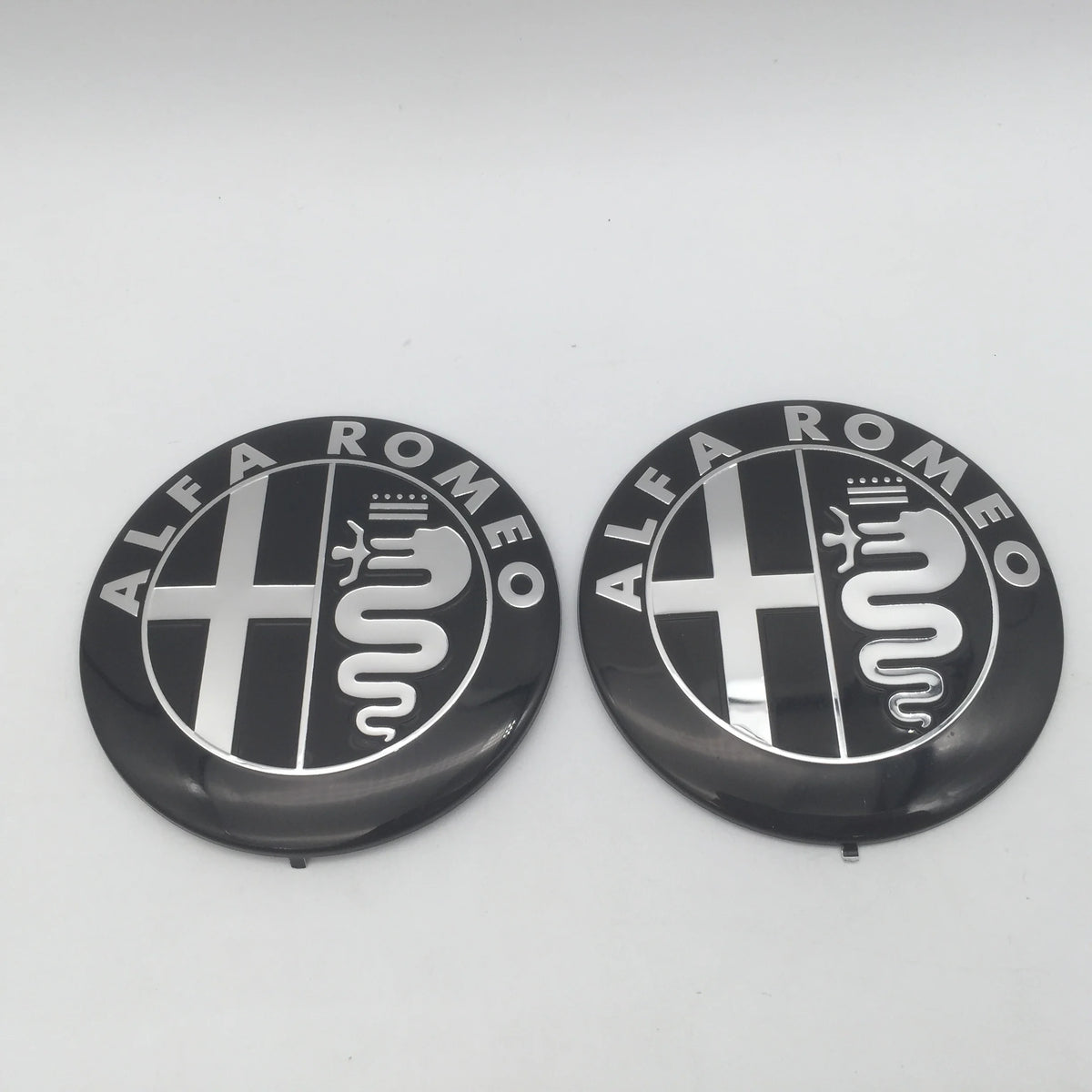Car Emblem Badge Stickers, 2-Piece Set with 74mm Size Reference for Alfa Romeo 147, 156 and 159 Styling, Five Color Labels for Flat-Surface Application