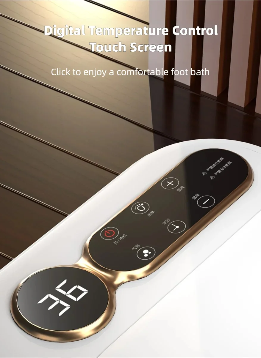 Heated Foldable Foot Spa H9802A with Listed Touch Controls, Temperature Settings and Detachable Roller Massage Plate for Home Foot Care, EU Plug Option