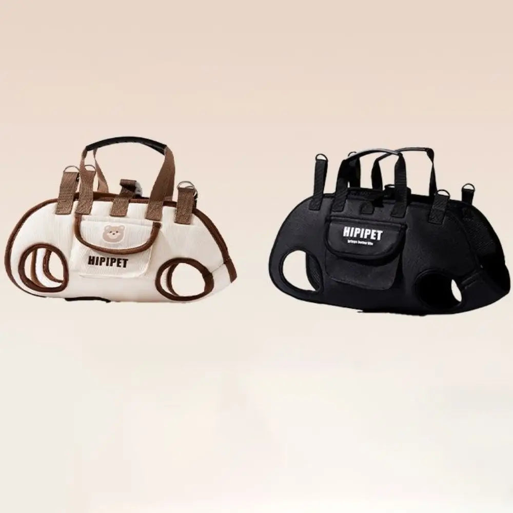 Oxford Cloth Dog Carrier Backpack with Mesh Panels, Listed Padded Interior and Adjustable Strap in Black or Beige, S to XL Options for Pet Outings