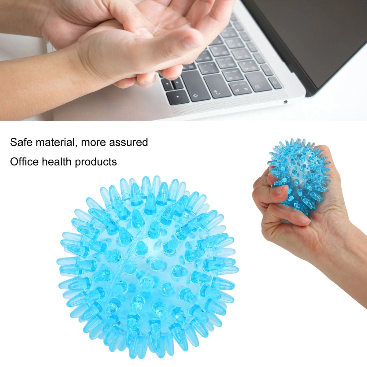 Spiky Hand Grip Ball with Hollow Soft TPR Construction and Transparent Finish Reference, Single-Piece Squeeze and Manual Massage Accessory for Adults