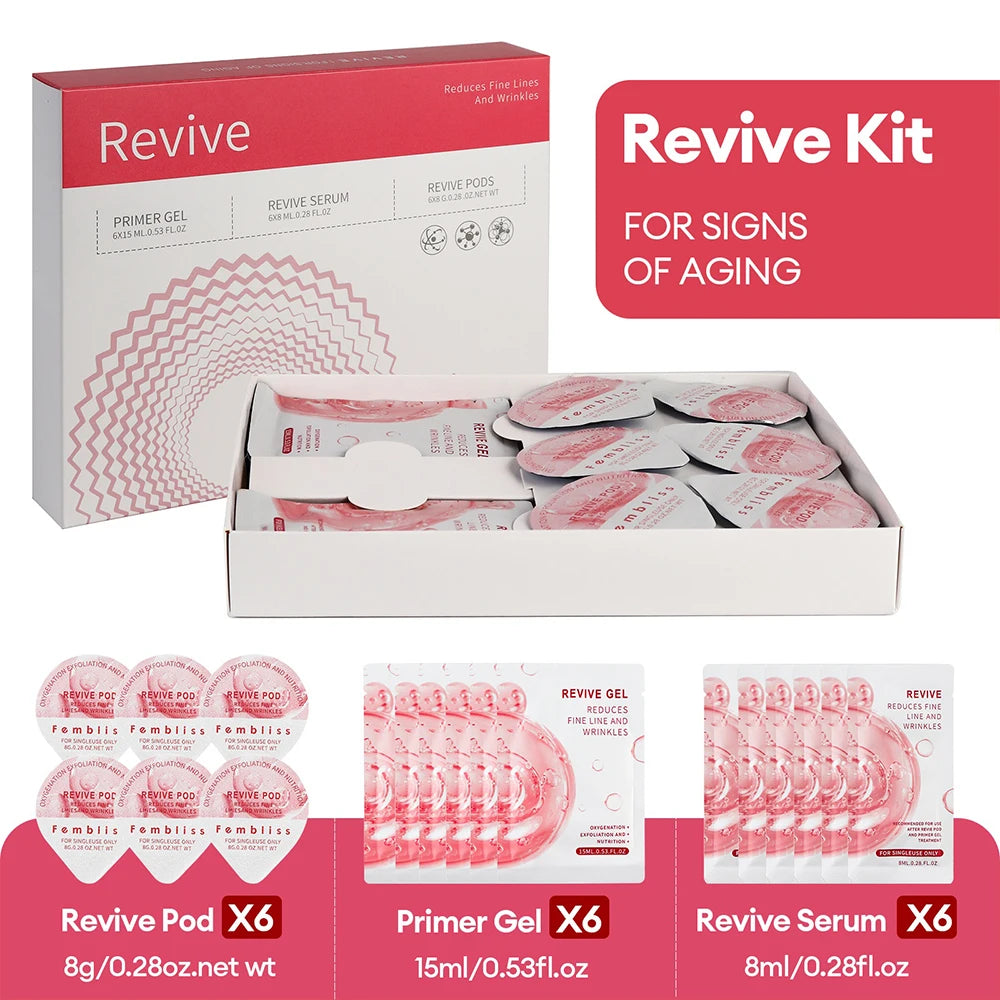 Facial Pod Serum and Gel Kit with Listed Six 8g Pods, Six 8ml Serums and Six 15ml Gels, Seven Type Choices and Separate Bubble Pen Option