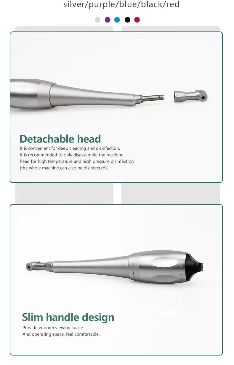 Adjustable Dental Implant Torque Wrench Set, 16-Piece Driver Tool Selection with Listed 2.35mm Latch-Type Bits in Silver, Blue or Red Options