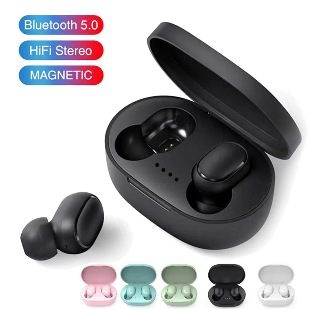 A6S Wireless Earbuds with Listed Bluetooth 5.0 and Stereo Audio, Five Color Options with Touch and LED Display References for Personal Music and Call Routines