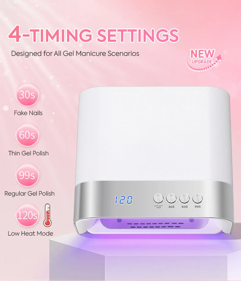 UV LED Nail Lamp Z38 with 36 Listed LEDs, Four Timer Settings and Infrared Auto Sensor, Magnetic Removable Base and White, Diamond or Red Options